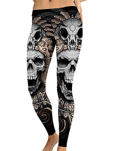 oneforus Womens Schädel Piraten Print Enge Stretch Leggings Strumpfhosen Lange Leggings Plus Größe oneforus Womens Schädel Piraten Print Enge Stretch Leggings Strumpfhosen Lange Leggings Plus Größe von oneforus