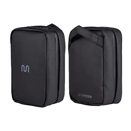 Kulturbeutel aus wasserabweisendem Material mit Zahnbürstenfach– Kulturtasche schwarz für Herren & Damen zum Aufhängen – Waschtasche mit diversen Fächern zum Reisen – 24x15x9 cm (Schwarz, 2 Liter) von onemate