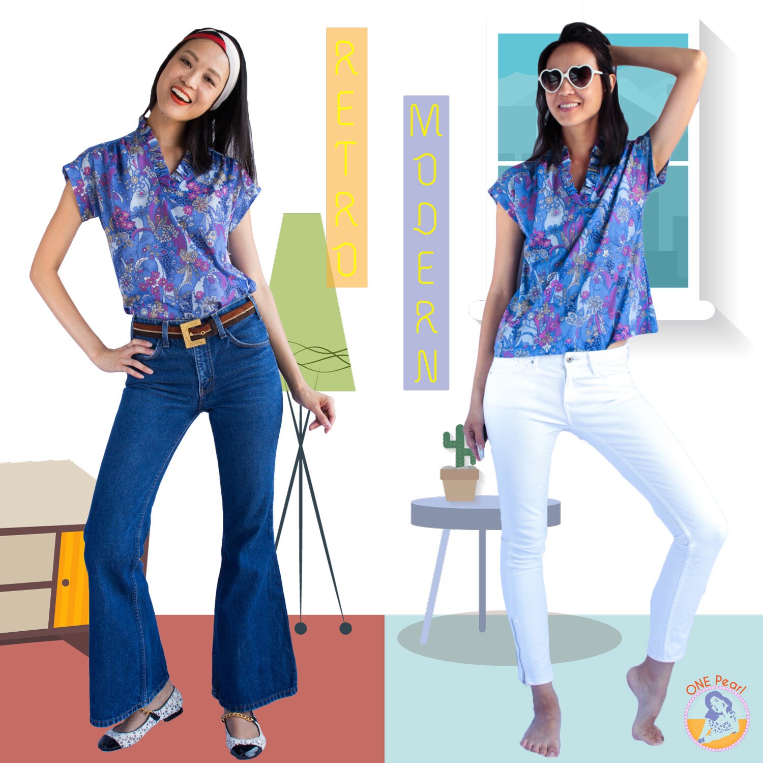Vintage Sommer Top/60Er Mod Bluse Paisley Shirt Graff Kleine Retro Florale Vintage Sommer Top/60Er Mod Bluse Paisley Shirt Graff Kleine Retro Florale von onepearlshop