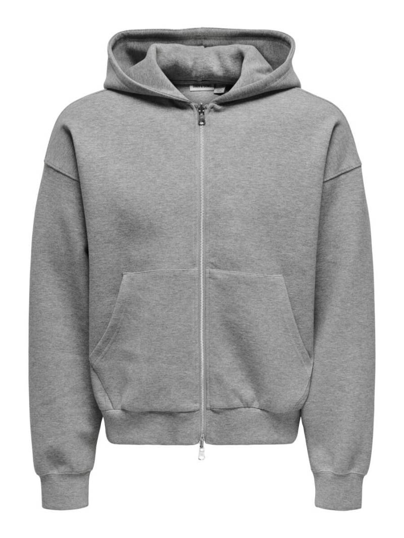 only & sons - Hoodie Sweatshirt - Onsgoyle Boxy grau - Gr. - XL von only & sons