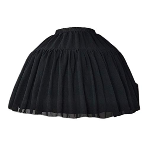 Only y Petticoat Vintage Petticoat Mariee Hochzeit – Petticoat Unterkleid Damen Mädchen kurz Stil – 2 Reifen 2 Schichten, Polyester, Schwarz , 60-90 cm / 23.62-35.43 " von only y