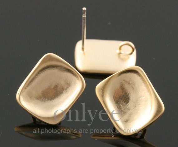 1 Paar 92, 5 Sterling Silber Ohrstecker Matt Vergoldet Über Messing Blatt Ohrstecker(K1450G 1 Paar 92, 5 Sterling Silber Ohrstecker Matt Vergoldet Über Messing Blatt Ohrstecker(K1450G von onlyee2