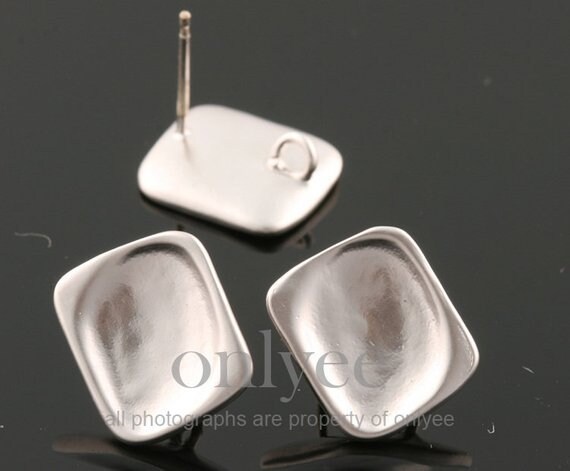1 Paar 925 Sterling Silber Ohrstecker Matt Rhodiniert Über Messing Blatt Ohrstecker(K1450S 1 Paar 925 Sterling Silber Ohrstecker Matt Rhodiniert Über Messing Blatt Ohrstecker(K1450S von onlyee2