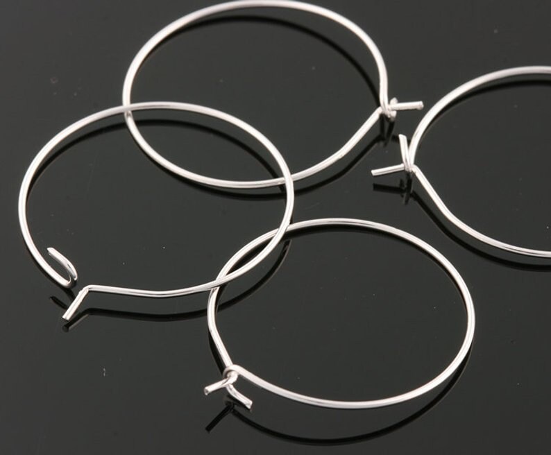 10 Stück - 21mm X Hell Rhodinierte Messing Creolen Ohrhaken(K1548S 10 Stück - 21mm X Hell Rhodinierte Messing Creolen Ohrhaken(K1548S von onlyee2