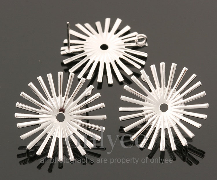 25mmx25mm Helles Rhodiniertes Messing Einfache Sonne Ohrring Post, Halskette Armband Anhänger, Schmuck Versorgung | 1 Paar/2 Stück | K1442S 25mmx25mm Helles Rhodiniertes Messing Einfache Sonne Ohrring Post, Halskette Armband Anhänger, Schmuck Versorgung | 1 Paar/2 Stück | K1442S von onlyee2