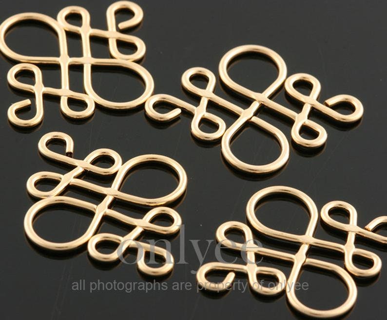 2stk-23mmx18mm Hell Vergoldet Über Messing Unendliche Verzierung Charms Anhänger Post, Charms, Anhänger, Schmuck Versorgung | K1760G von onlyee2