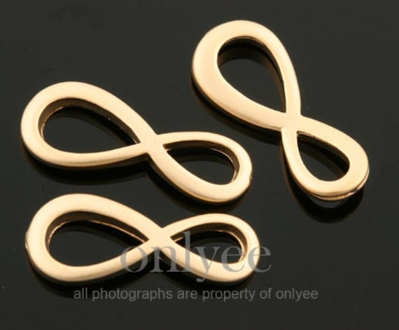4 Stück-20mmx8mm Matt Vergoldet Über Messing Einfache Doppelseitige Unendlich Zeichen Anhänger, Verbinder, Schmuckzubehör | K389G von onlyee2