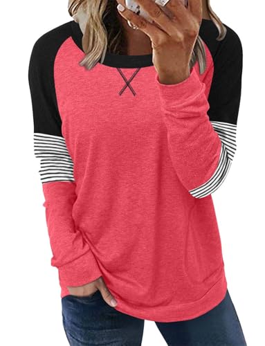 onlypuff Damen-Taschen-Hemd, grafische Tunika, Tops, Sweatshirts, A A-Pfirsich, X-Large von onlypuff