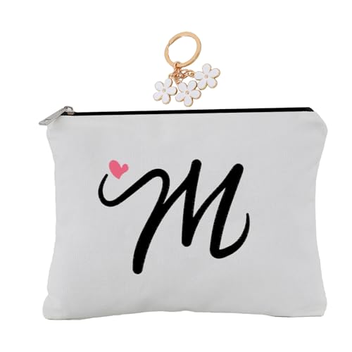 A-Z bestickte Kosmetiktasche mit Buchstabenkombination, personalisierte Geschenktasche, niedliche Make-up-Tasche, geeignet für Hochzeit, Geburtstag, Urlaub, ist ein tolles Geschenk für Frauen, Mutter, von onstary