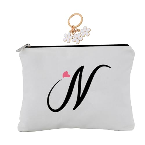 A-Z bestickte Kosmetiktasche mit Buchstabenkombination, personalisierte Geschenktasche, niedliche Make-up-Tasche, geeignet für Hochzeit, Geburtstag, Urlaub, ist ein tolles Geschenk für Frauen, Mutter, von onstary