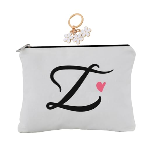 A-Z bestickte Kosmetiktasche mit Buchstabenkombination, personalisierte Geschenktasche, niedliche Make-up-Tasche, geeignet für Hochzeit, Geburtstag, Urlaub, ist ein tolles Geschenk für Frauen, Mutter, von onstary