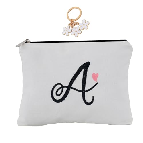 A-Z bestickte Kosmetiktasche mit Buchstabenkombination, personalisierte Geschenktasche, niedliche Make-up-Tasche, geeignet für Hochzeit, Geburtstag, Urlaub, ist ein tolles Geschenk für Frauen, Mutter, von onstary