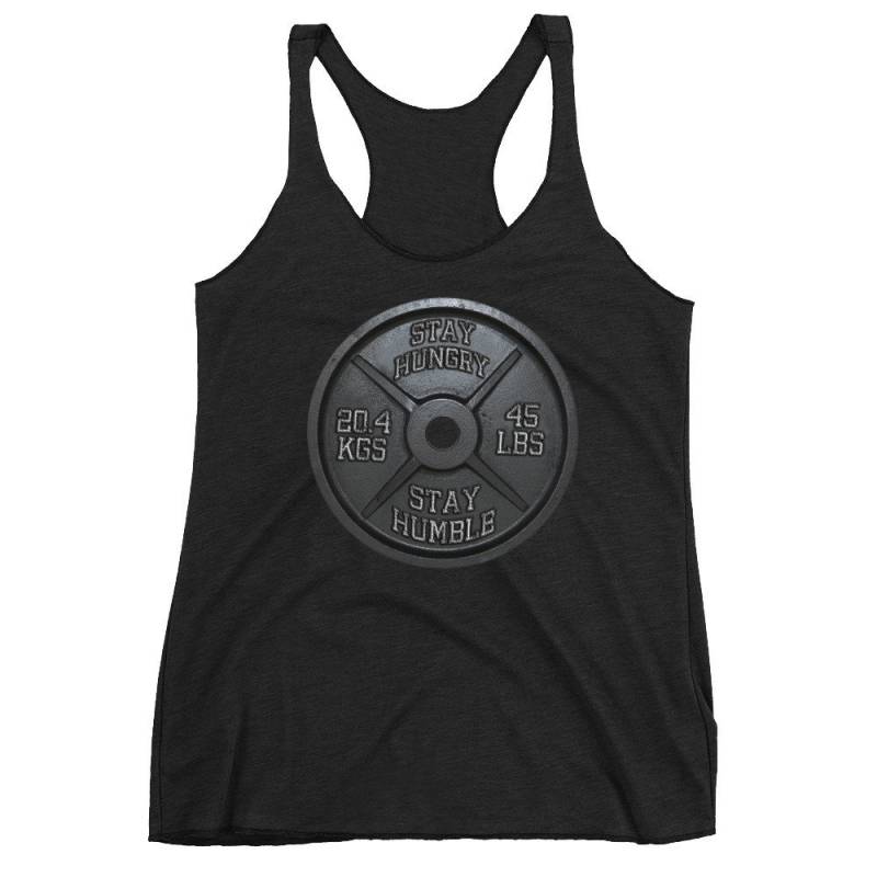 Bleiben Sie Hungrig Bleiben Bescheiden, Langhantel Platte, Workout Tanks Für Frauen, Wod, Bodybuilding, Gewichtheben, Kraftdreikampf, Crossfit Bleiben Sie Hungrig Bleiben Bescheiden, Langhantel Platte, Workout Tanks Für Frauen, Wod, Bodybuilding, Gewichtheben, Kraftdreikampf, Crossfit von oolongtee