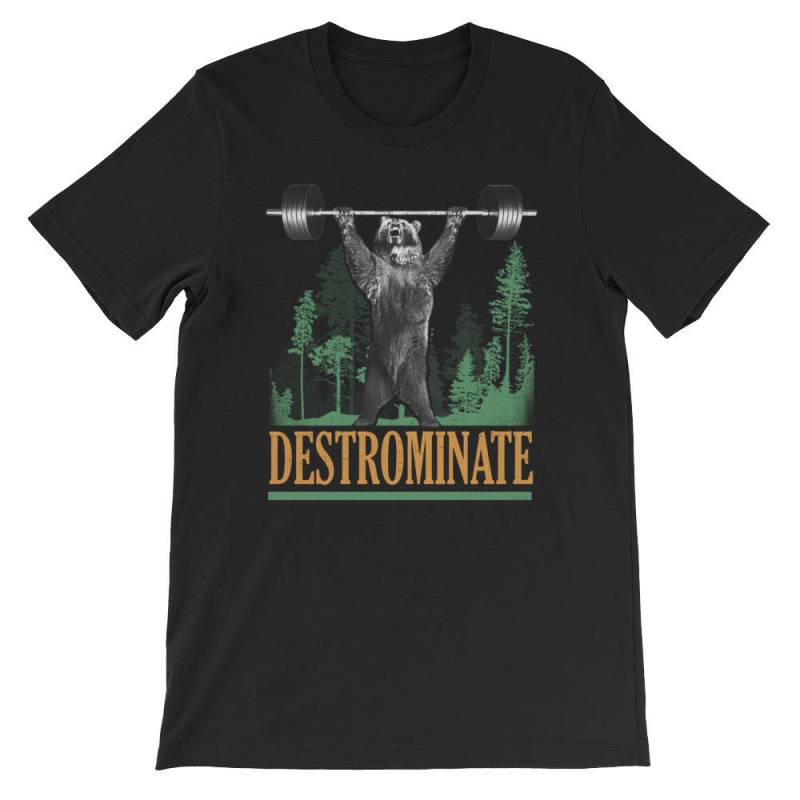 Destrominate - Gewichtheber Bär Bodybuilding, Powerlifting, Crossfit, Wod, Fitness, Workout Lustige Motivierend Gym Unisex T-Shirt Destrominate - Gewichtheber Bär Bodybuilding, Powerlifting, Crossfit, Wod, Fitness, Workout Lustige Motivierend Gym Unisex T-Shirt von oolongtee