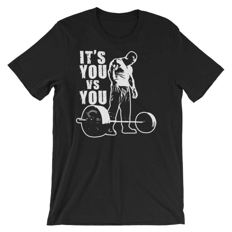 Es Ist Sie Gegen Sie - Motivierend Geschenk Für Bodybuilding, Gewichtheben, Powerlifting, Crossfit, Wod, Fitness, Workout Unisex Gym T-Shirt von oolongtee