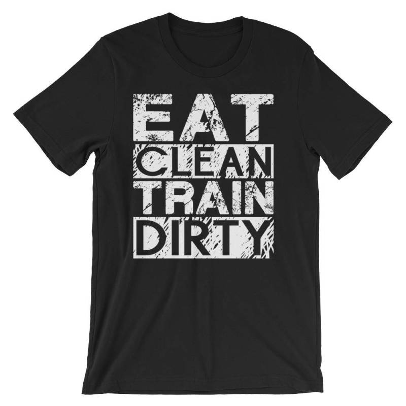 Essen Sauber, Zug Schmutzig, Motivierende Geschenk Für Bodybuilding, Gewichtheben, Powerlifting, Crossfit, Wod, Fitness, Training, Unisex Gym T-Shirt von oolongtee