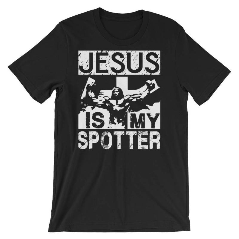Jesus Ist Mein Spotter - Lustiges Geschenk Für Bodybuilding, Gewichtheben, Kraftdreikampf, Crossfit, Wod, Fitness, Workout Unisex Gym T-Shirt Jesus Ist Mein Spotter - Lustiges Geschenk Für Bodybuilding, Gewichtheben, Kraftdreikampf, Crossfit, Wod, Fitness, Workout Unisex Gym T-Shirt von oolongtee