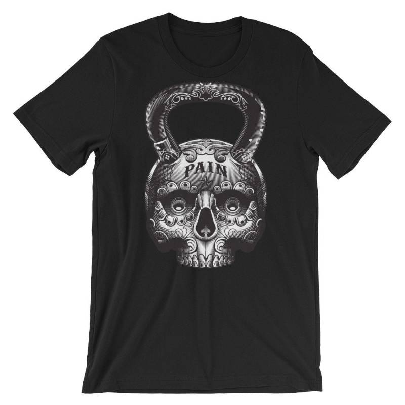 Kettlebell Totenkopf - Schmerz Geschenk Für Bodybuilding, Gewichtheben, Kraftdreikampf, Crossfit, Wod, Fitness, Workout Unisex Gym T-Shirt Kettlebell Totenkopf - Schmerz Geschenk Für Bodybuilding, Gewichtheben, Kraftdreikampf, Crossfit, Wod, Fitness, Workout Unisex Gym T-Shirt von oolongtee