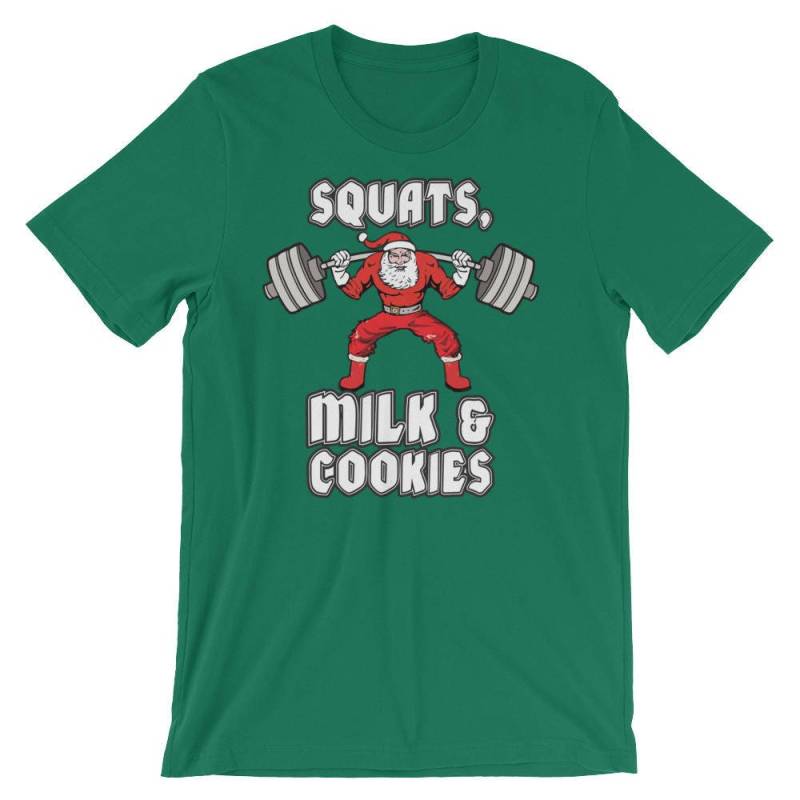 Kniebeugen, Milch Und Kekse - Santa Claus Weihnachten Bodybuilding, Gewichtheben, Kraftdreikampf, Crossfit, Wod, Fitness, Workout Fitness-studio von oolongtee