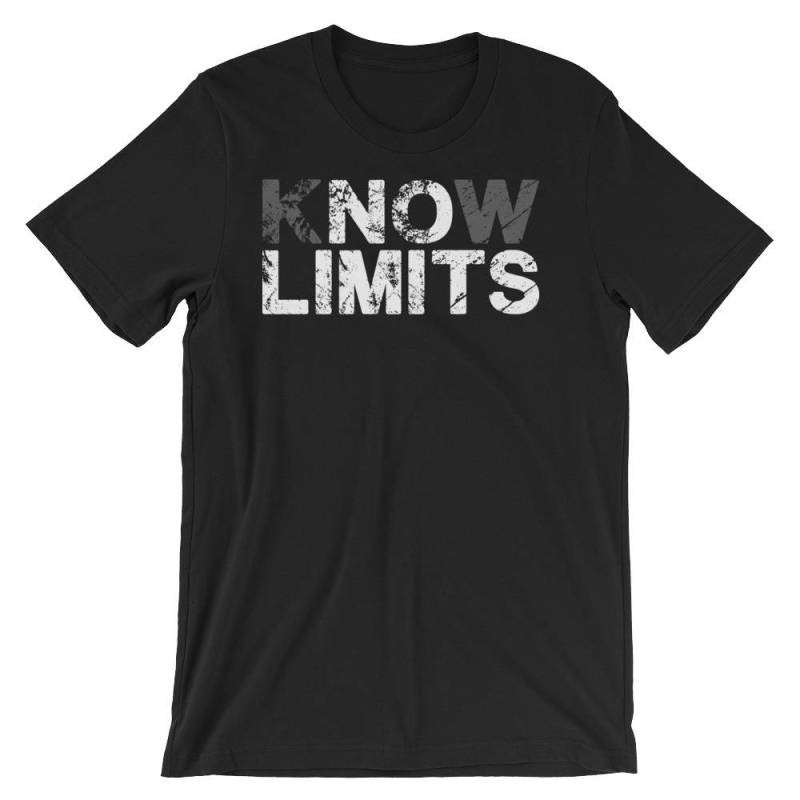 Know No Limits - Motivationsgeschenk Für Bodybuilding, Gewichtheben, Powerlifting, Crossfit, Wod, Fitness, Workout Unisex Gym T-Shirt von oolongtee