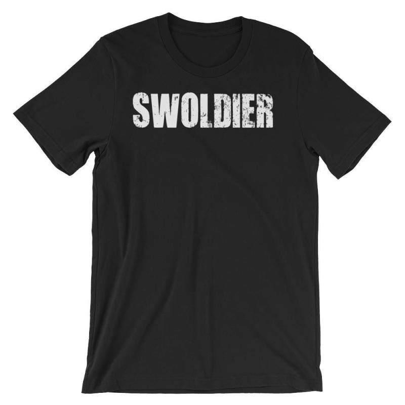 Swoldier - Geschenk Für Bodybuilding, Gewichtheben, Kraftdreikampf, Crossfit, Wod, Fitness, Workout Unisex Gym T-Shirt von oolongtee