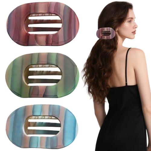3 Stück Flache Haarklammern, Entenschnabel Haarspangen Damen Haarklammer Flach Haarspangen Damen Dünnes Haar Hairclip Entenschnabel Haarspange Groß Flache Krabbenclips Haare für Dickes Und Dünnes Haar von oooaooo