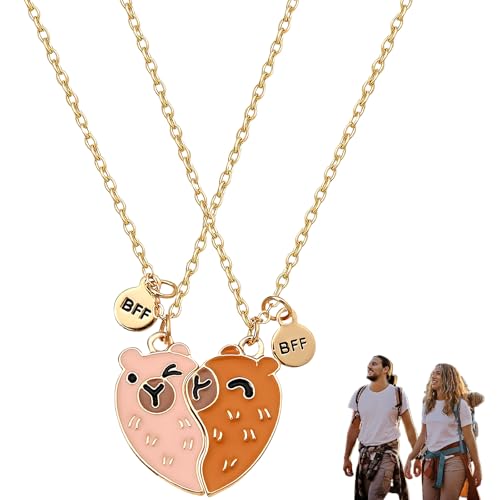 oooaooo 2 Stück Cabybara Freundschaftskette Für 2 Mädchen, Freundschaftsketten Für 2, Freundschaft Ketten Kapibara Sachen Für Mädchen Cabibara Best Friends Kette Capybara Sachen Capybara Geschenke von oooaooo