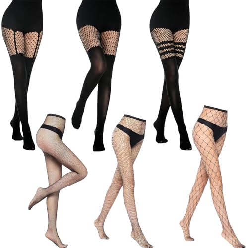 oooaooo 6 Paar Fishnet Tights, Netzstrumpfhose Schwarz Strumpfhose Netz Strumpfhose Schwarz Fishnet Stockings Mode Strumpfhosen Netzstrümpfe Für Damen Alltagskleidung(Großes Mittleres Kleines Netz) oooaooo 6 Paar Fishnet Tights, Netzstrumpfhose Schwarz Strumpfhose Netz Strumpfhose Schwarz Fishnet Stockings Mode Strumpfhosen Netzstrümpfe Für Damen Alltagskleidung(Großes Mittleres Kleines Netz) von oooaooo