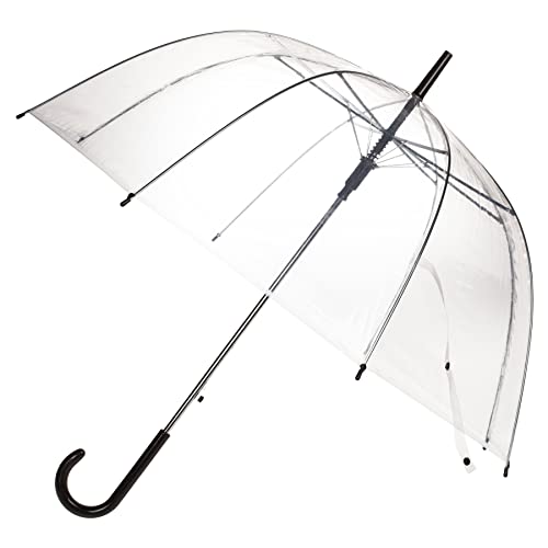 ootb Regenschirm Kuppelschirm Glockenschirm Stockschirm Transparent mit Automatiköffnung 85cm von ootb