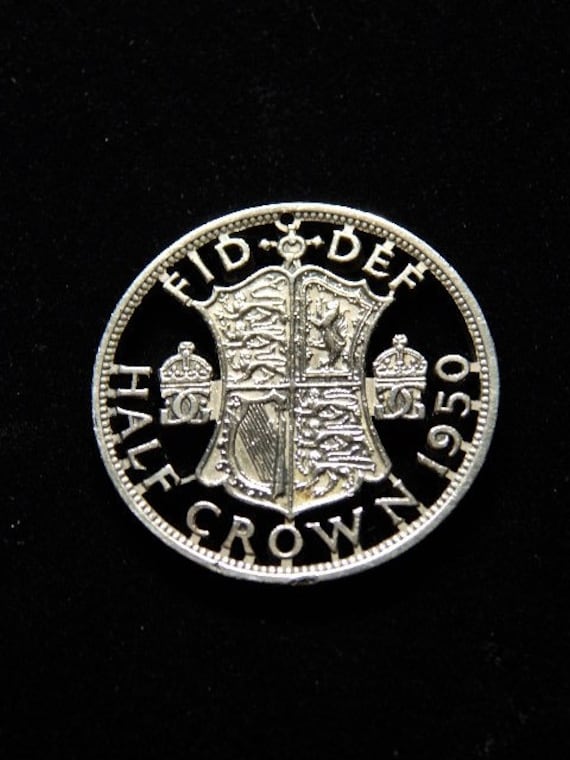 Halbkrone 1950 Edward Cut Münzanhänger & 18 Zoll Starterkette Halbkrone 1950 Edward Cut Münzanhänger & 18 Zoll Starterkette von opacopperworks