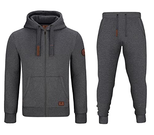 O'Poppy Jogginganzug Joggingsuit Herren 2-teilig mit Lederpatches und Kapuze von opoppy