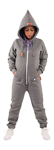 O'Poppy Jumpsuit Damen kuschelig und warm mit spitzer Kapuze Overall Onesie Anzug von opoppy