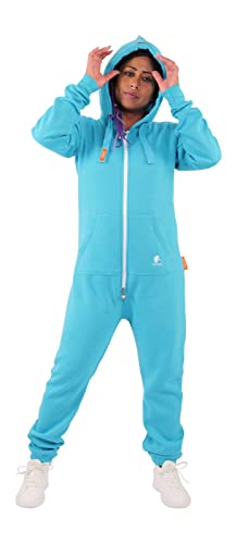 O'Poppy Jumpsuit Damen kuschelig und warm mit spitzer Kapuze Overall Onesie Anzug von opoppy