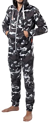 O'Poppy Jumpsuit Herren kuschelig und warm mit spitzer Kapuze Overall Onesie Anzug, S von opoppy