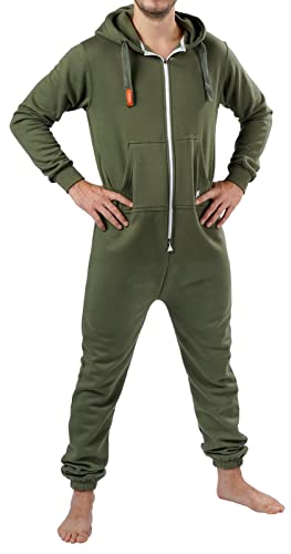 O'Poppy Jumpsuit Herren kuschelig und warm mit spitzer Kapuze Overall Onesie Anzug von opoppy