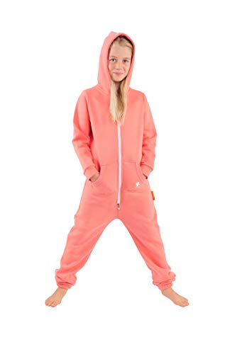 O'Poppy Kinder Jumpsuits Jungen Mädchen Overall Onsie Anzug mit Zwergen Kapuze (158-164, Rosa) von opoppy