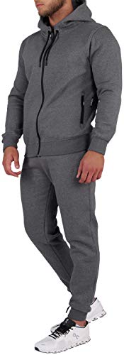 opoppy Jogging Herren 2-teilig mit Kapuze (2XL, dunkelgrau) von opoppy