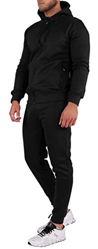 opoppy Jogging Herren 2-teilig mit Kapuze (2XL, schwarz) von opoppy