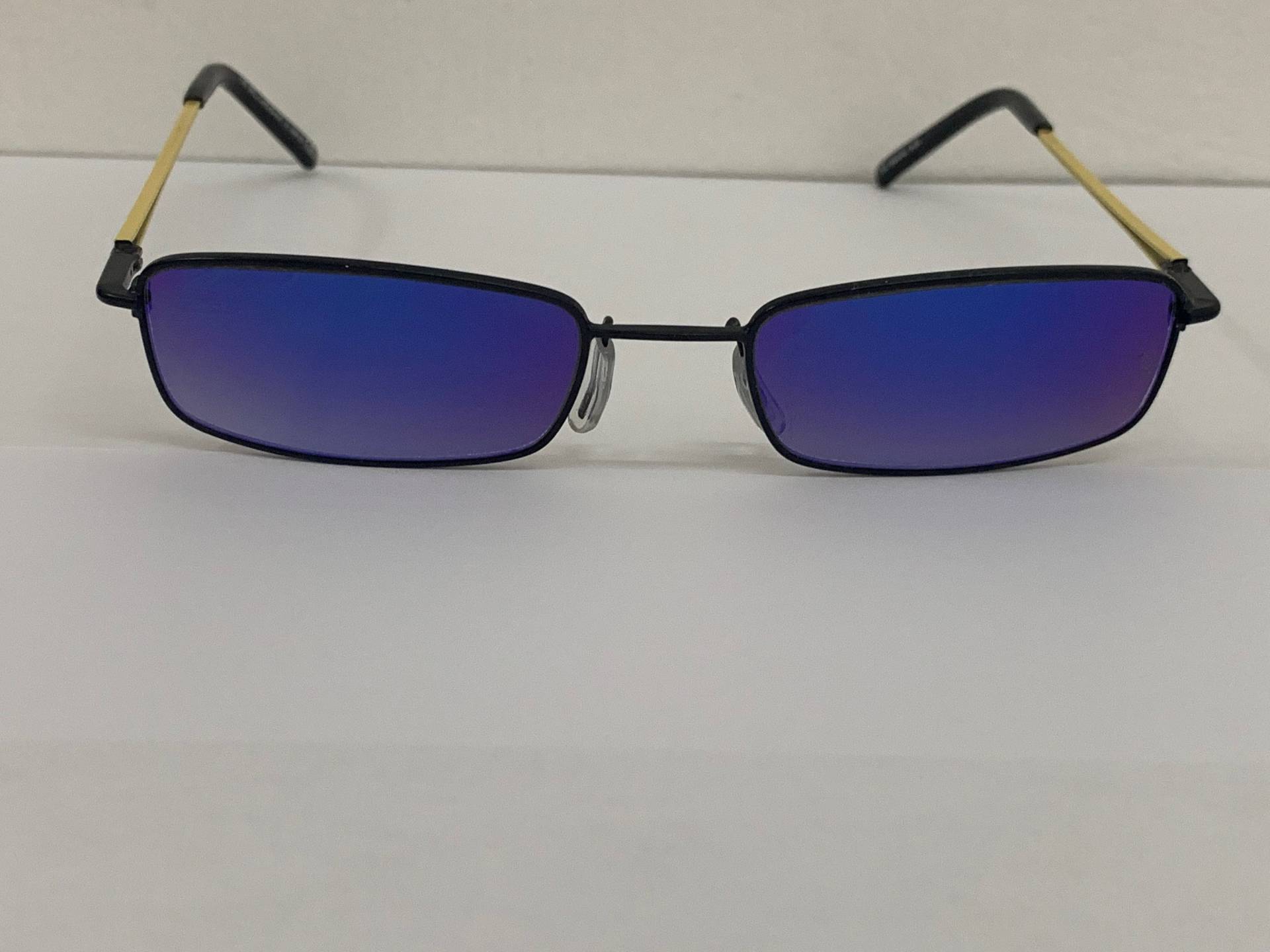 Neue Vintage Blue Bay Sonnenbrille Rechteckiges Schwarz-Gelb Neue Vintage Blue Bay Sonnenbrille Rechteckiges Schwarz-Gelb von optiplus