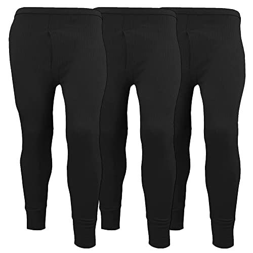 3 Stück Herren Thermounterwäsche Hose Lange Unterhose Unterhose Extrem Hot Brushed Inside Ultra Soft Hose Leggings Hose, Schwarz , 36-41 von orbiz