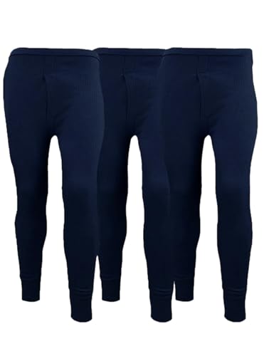 Herren-Thermounterwäsche, lange Unterhose, extrem heiß gebürstete Innenseite, ultraweiche Hose, Leggings, 3 Stück, blau, 41-44.5 von orbiz