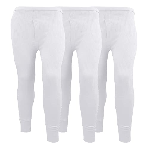 3 Stück Herren Thermounterwäsche Hose Lange Unterhose Unterhose Extrem Hot Brushed Inside Ultra Soft Hose Leggings Hose, weiß, 41-44.5 von orbiz