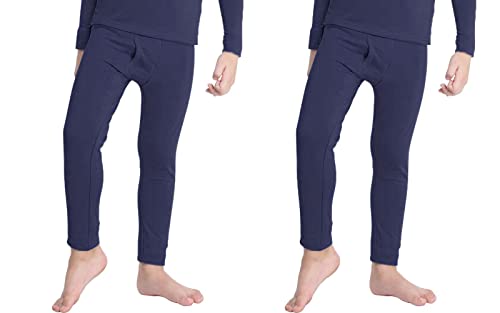 orbiz 2 Stück Kinder Thermo Unterwäsche Unisex Jungen Mädchen Lange Unterhosen (Hose) Kinder Hosen Winter Warme Hosen, navy, 11-12 Jahre von orbiz