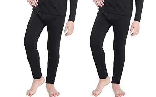 orbiz 2 Stück Kinder Thermounterwäsche Unisex Kinder Mädchen Jungen Hose, Schwarz , 11-12 Jahre von orbiz