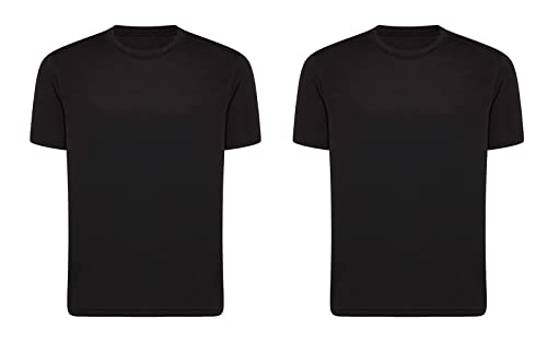 orbiz 2 Stück Kinder Thermounterwäsche Unisex Kinder Mädchen Jungen Kurzarm Warm T-Shirt/Unterhemd/Unterhemd/Top, Schwarz , 7-8 Jahre von orbiz