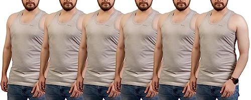 orbiz Herren Unterhemden, 6 Stück, Tank-Tops, tailliert, 100% Baumwolle, grau, L von orbiz