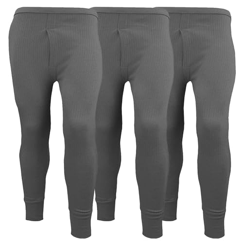 Herren-Thermounterwäsche, lange Unterhose, extrem heiß gebürstete Innenseite, ultraweiche Hose, Leggings, 3 Stück, anthrazit, XXL von orbiz