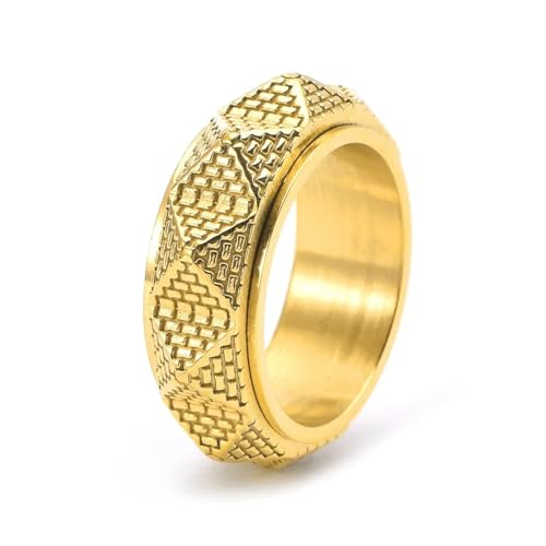 Ring Ringe Damen Bijouterie Herren Punk-Stil Retro Ägyptische Pyramide Drehbare Ring Herren Ringe 7 Gold von orehugaf
