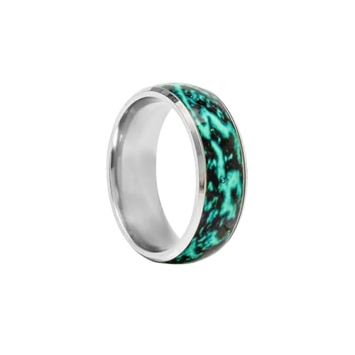 Ring Ringe Damen Bijouterie Herren Vintage Luminous Glow Ring Glowing In The Dark Schmuck Für Frauen Männer Magic Forest Dark Resin Fingerring 11 Weiß von orehugaf