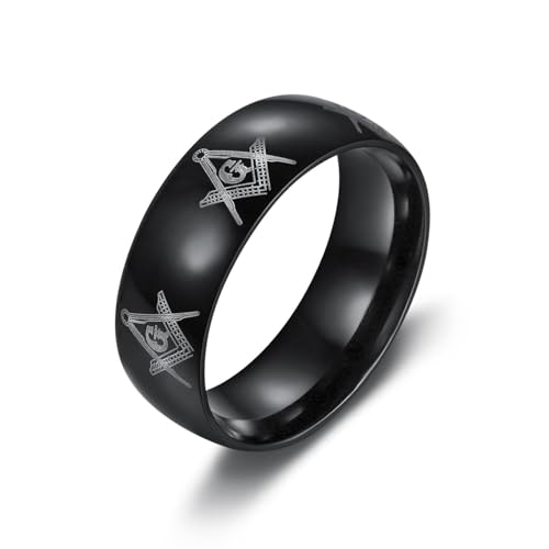 orehugaf Ring Ringe Damen Bijouterie Herren Europäischer Und Amerikanischer Ring Herrenschmuck Buchstabe Freimaurerei Buchstabe G Form Nr. 13 Schwarz 14207 von orehugaf